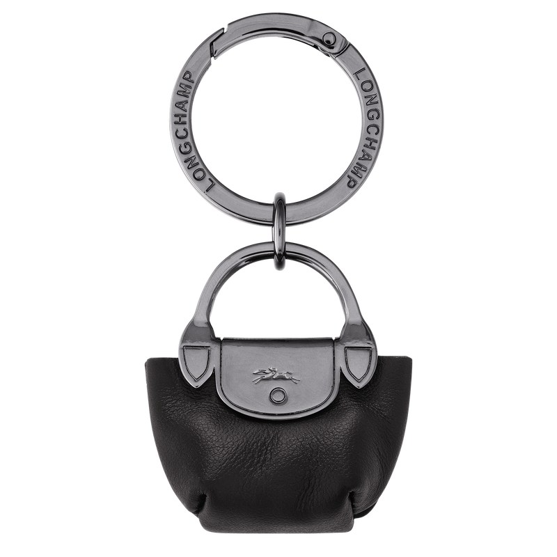 Longchamp Le Pliage Xtra Key ring - Leather Siyah | 8039-QXNKO