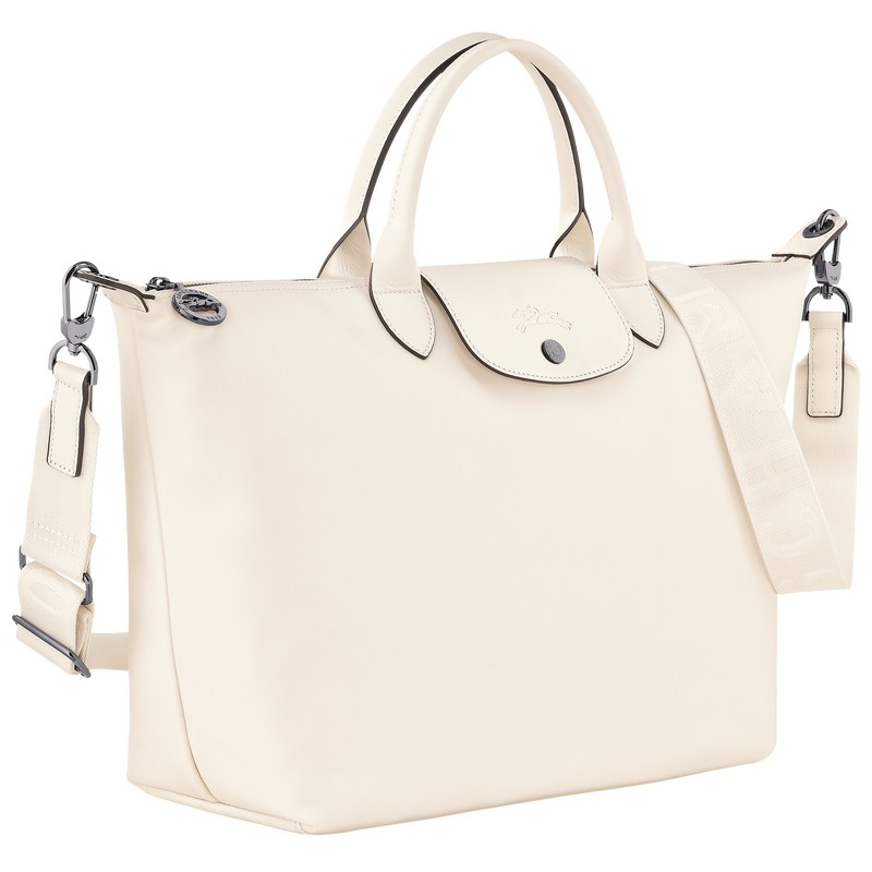 Longchamp Le Pliage Xtra L Handbag - Leather Ecru | 6503-NLJCM