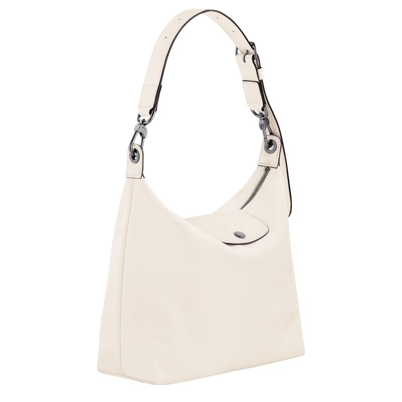 Longchamp Le Pliage Xtra M Hobo bag - Leather Ecru | 1256-FKITM