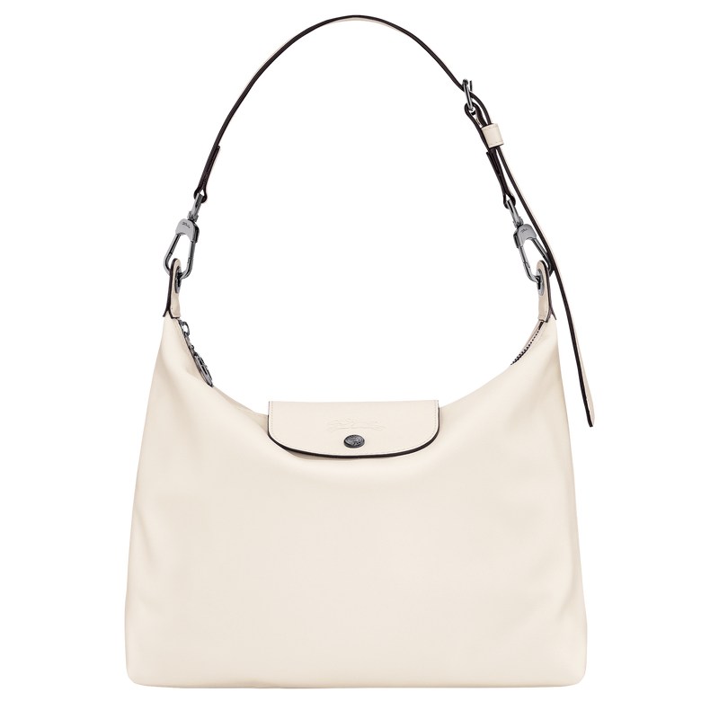 Longchamp Le Pliage Xtra M Hobo bag - Leather Ecru | 1256-FKITM