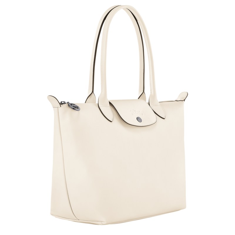 Longchamp Le Pliage Xtra M Tote bag - Leather Ecru | 1986-FDWOP