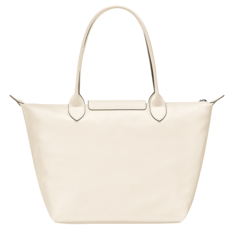 Longchamp Le Pliage Xtra M Tote bag - Leather Ecru | 1986-FDWOP