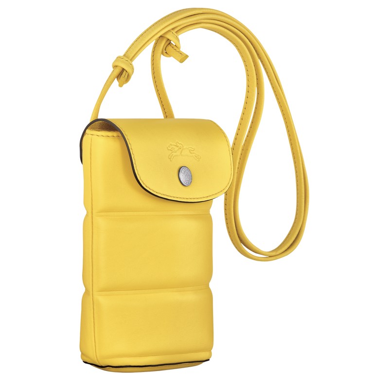 Longchamp Le Pliage Xtra Phone case - Leather Sarı | 2650-JDUMO