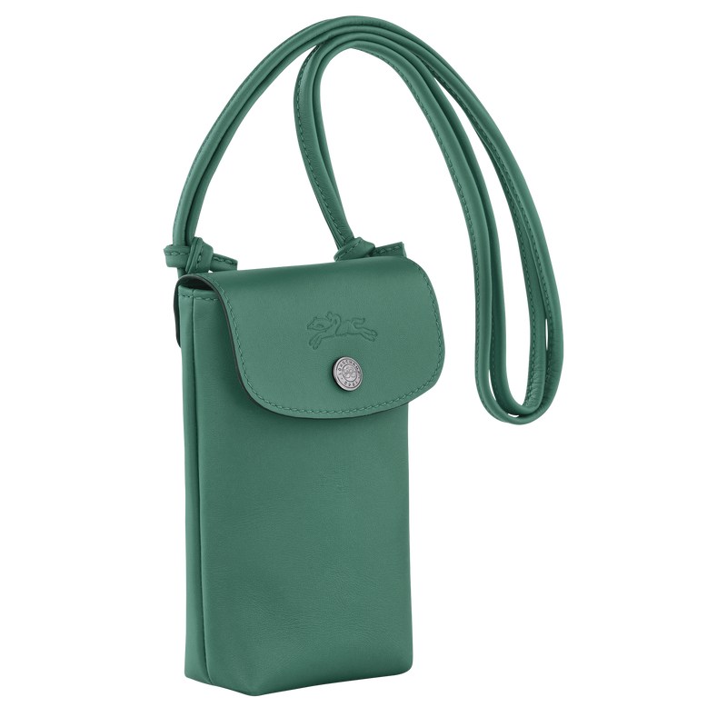 Longchamp Le Pliage Xtra Phone case with leather lace - Leather Sage | 3628-NCHKA