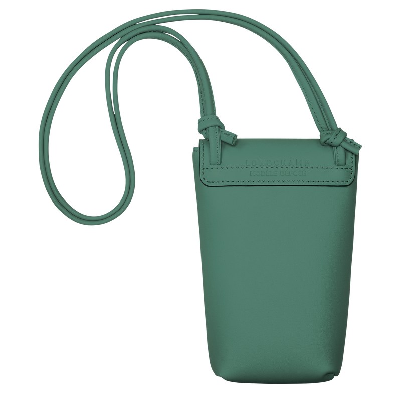 Longchamp Le Pliage Xtra Phone case with leather lace - Leather Sage | 3628-NCHKA