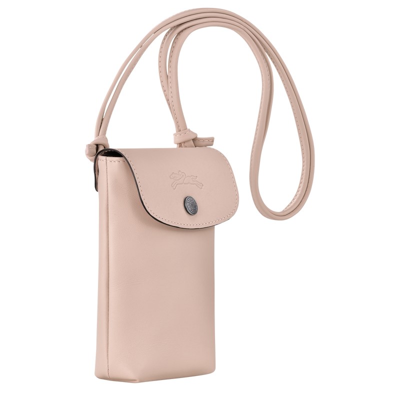 Longchamp Le Pliage Xtra Phone case with leather lace - Leather Nude | 4921-SIDTC