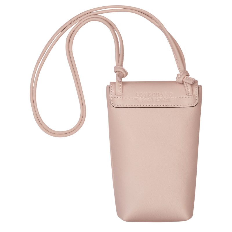 Longchamp Le Pliage Xtra Phone case with leather lace - Leather Nude | 4921-SIDTC