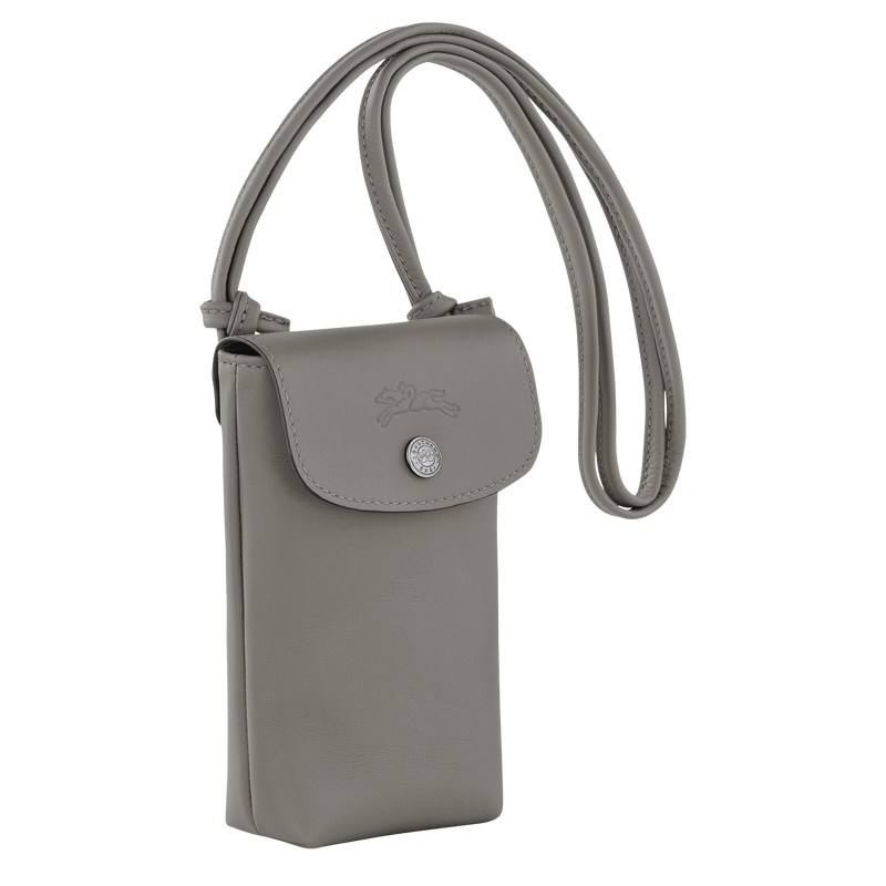 Longchamp Le Pliage Xtra Phone case with leather lace - Leather Turtledove | 7386-LOAKS