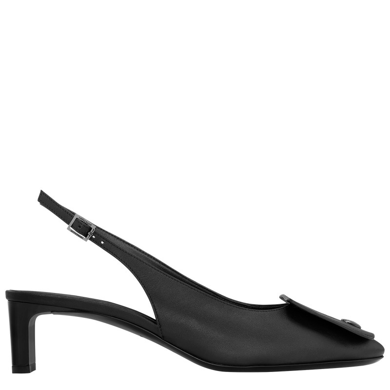 Longchamp Le Pliage Xtra Slingback pumps - Leather Siyah | 5379-YJKAH