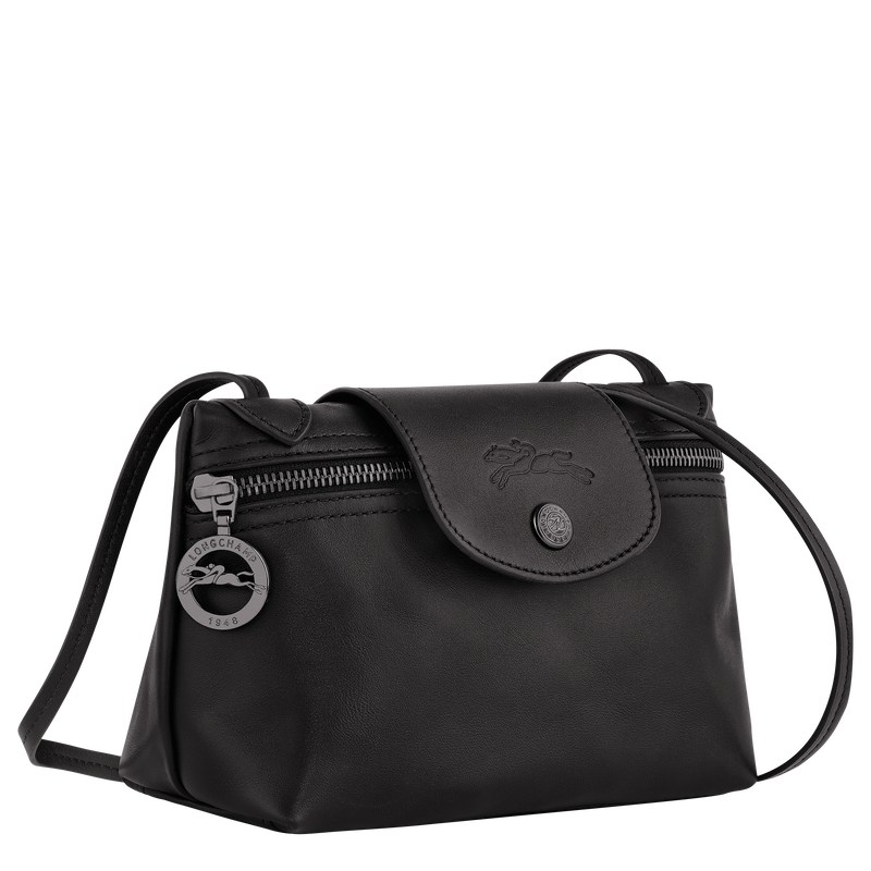 Longchamp Le Pliage Xtra XS Crossbody bag - Leather Siyah | 9180-VFTUK