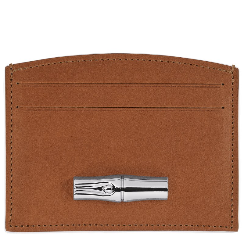 Longchamp Le Roseau Card holder - Leather Cognac | 6847-JLBUC