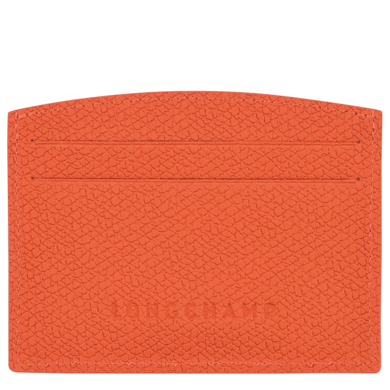 Longchamp Le Roseau Card holder - Leather Turuncu | 9302-YFMXH