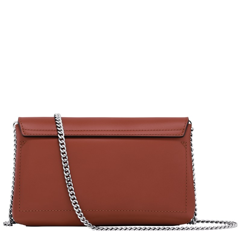 Longchamp Le Roseau Clutch - Leather Mahogany | 7504-ZBKPY