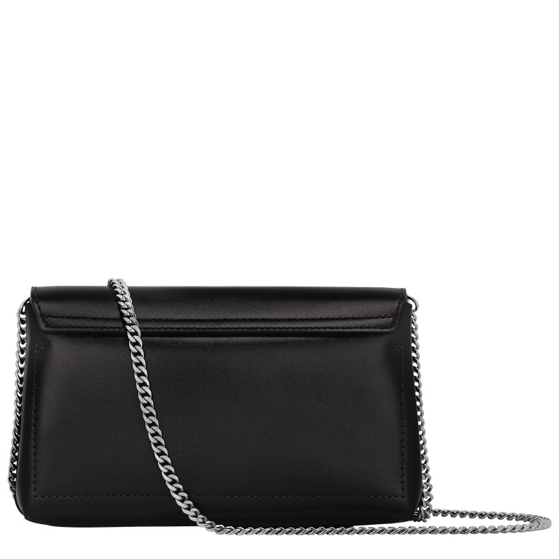 Longchamp Le Roseau Clutch - Leather Siyah | 0531-WSBGT