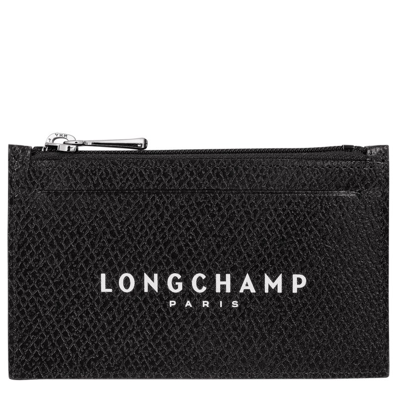 Longchamp Le Roseau Essential Coin purse - Leather Siyah | 9251-MXEJW