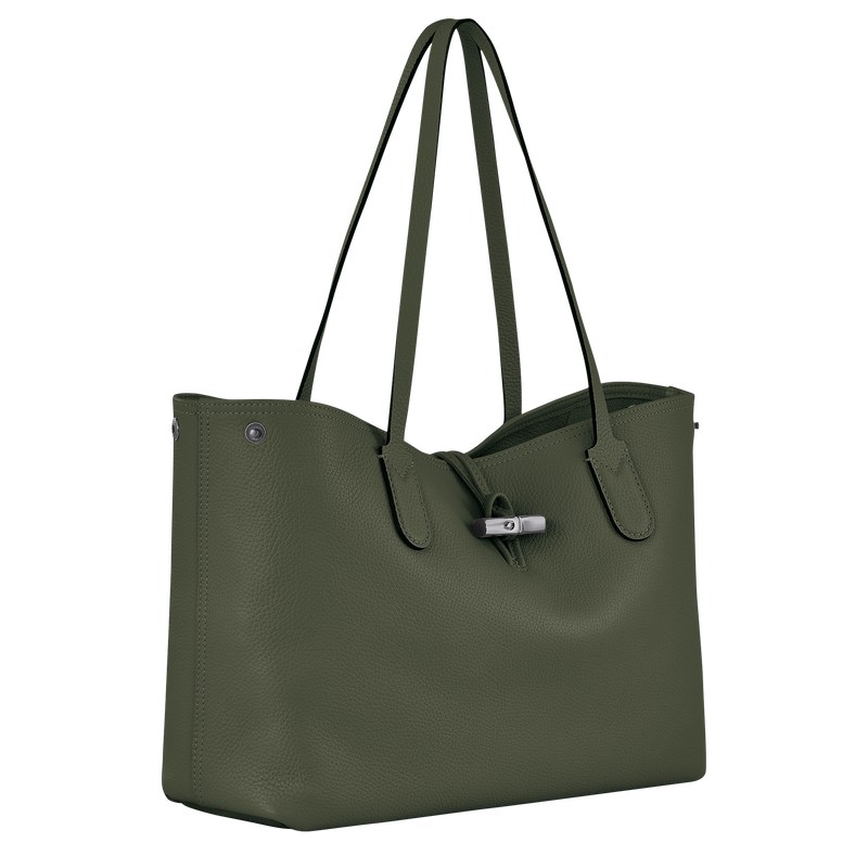 Longchamp Le Roseau Essential L Tote bag - Leather Haki | 4670-IJKTZ