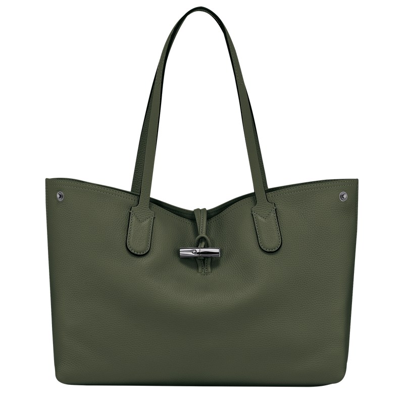 Longchamp Le Roseau Essential L Tote bag - Leather Haki | 4670-IJKTZ