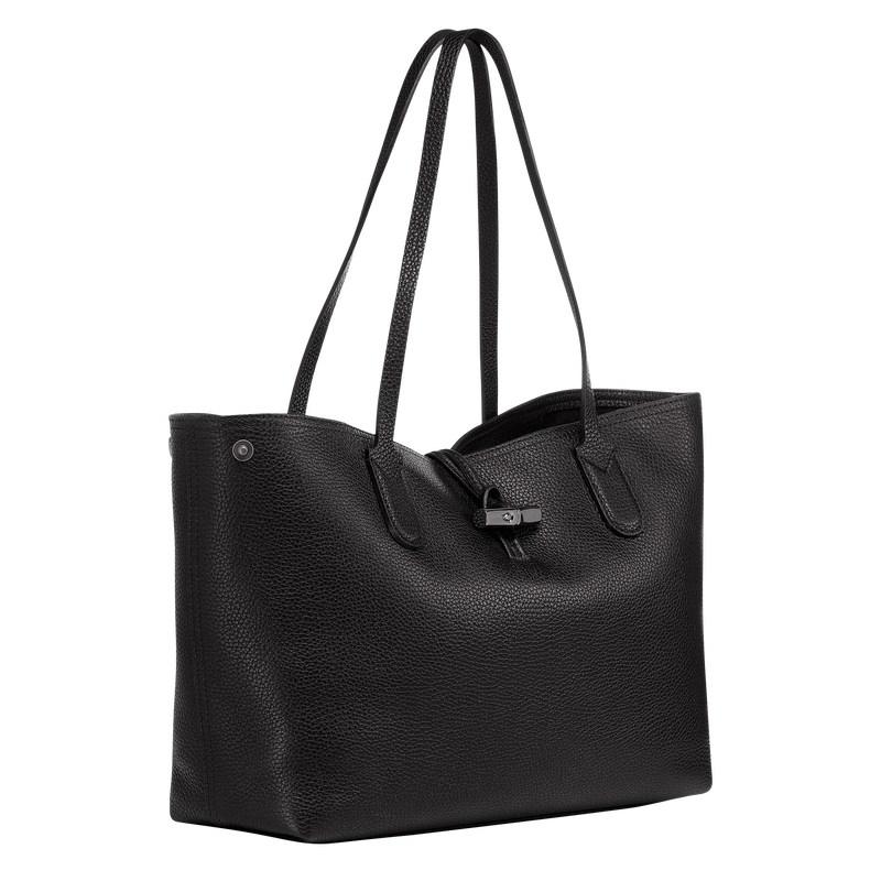 Longchamp Le Roseau Essential L Tote bag - Leather Siyah | 8546-BQEZO