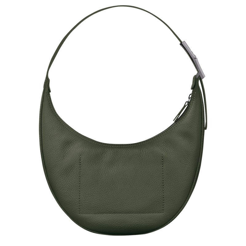 Longchamp Le Roseau Essential M Hobo bag - Leather Haki | 6245-FGWZH