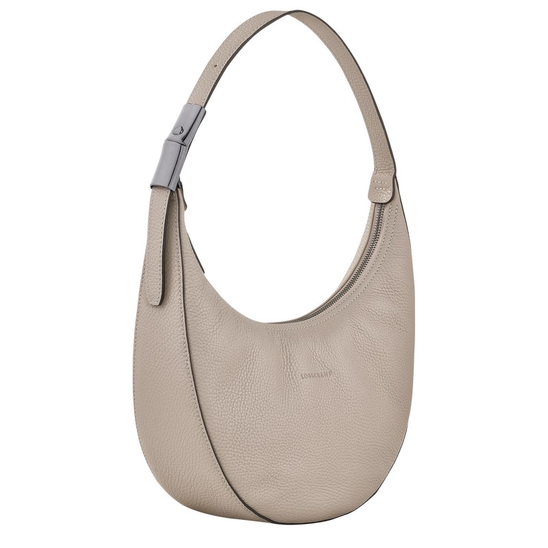 Longchamp Le Roseau Essential M Hobo bag - Leather Clay | 1584-UIXWF