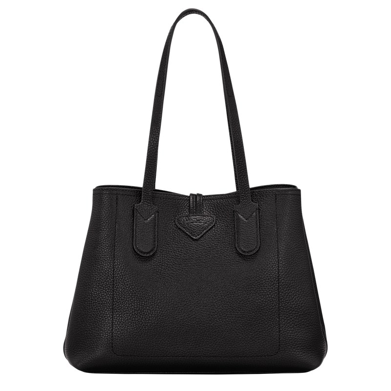 Longchamp Le Roseau Essential M Tote bag - Leather Siyah | 8329-RVSDB