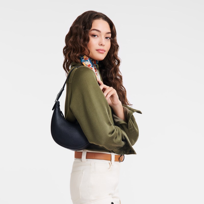 Longchamp Le Roseau Essential S Hobo bag - Leather Siyah | 8241-AORPH