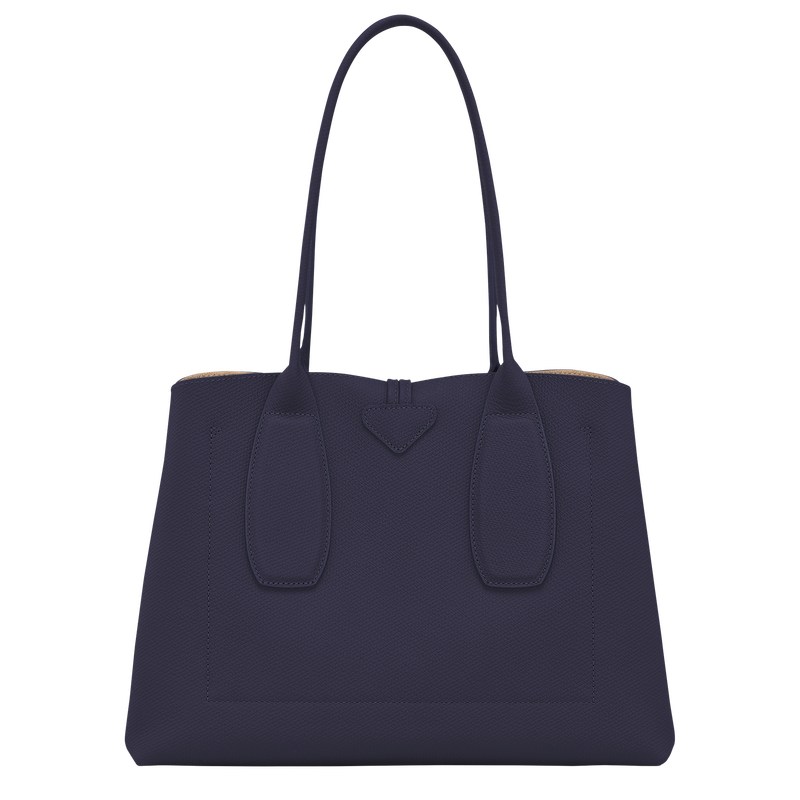 Longchamp Le Roseau L Tote bag - Leather Bilberry | 6937-RCFES