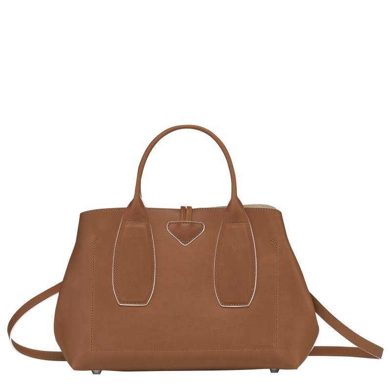 Longchamp Le Roseau M Handbag - Leather Cognac | 0156-CVSJM