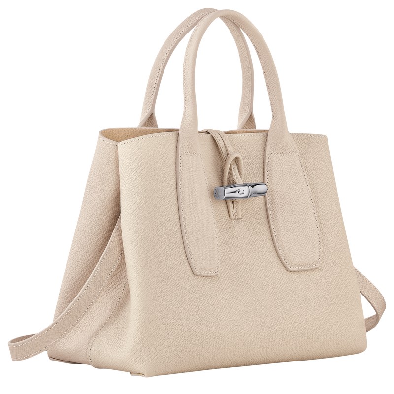 Longchamp Le Roseau M Handbag - Leather Paper | 6038-POXIG