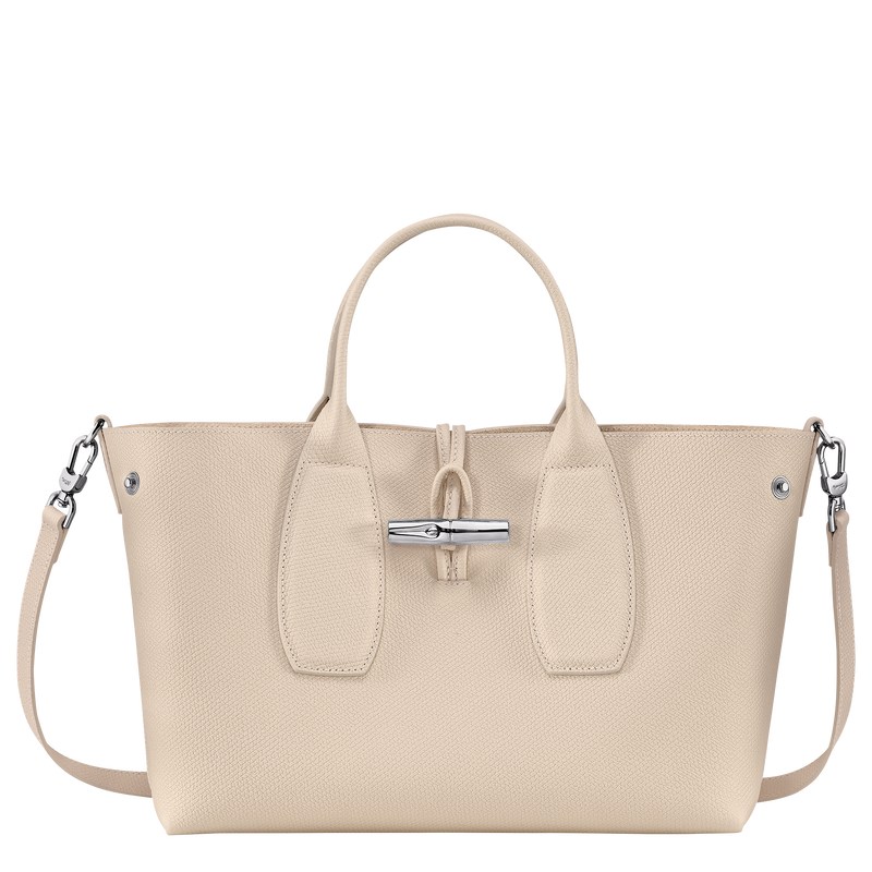 Longchamp Le Roseau M Handbag - Leather Paper | 6038-POXIG