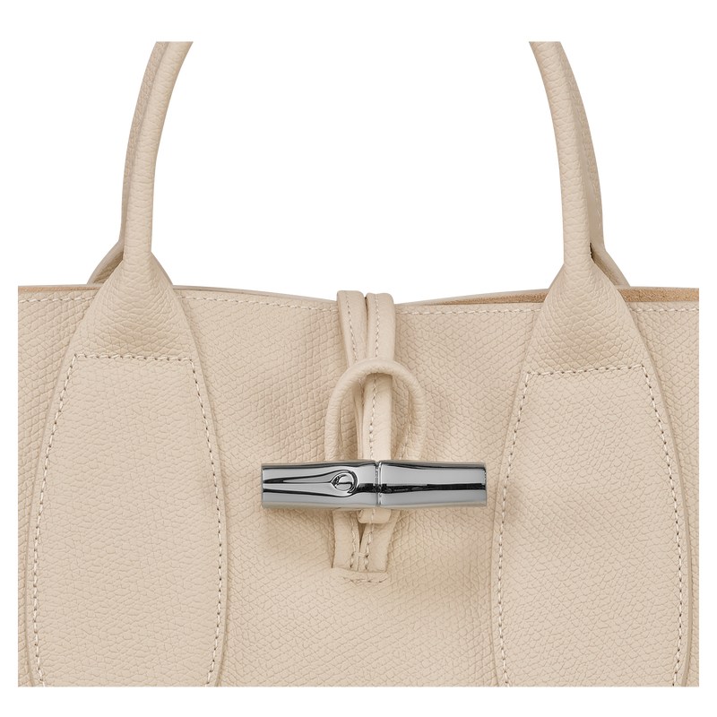 Longchamp Le Roseau M Handbag - Leather Paper | 6038-POXIG