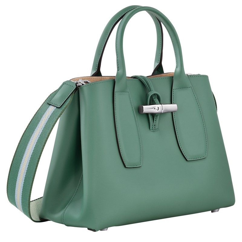 Longchamp Le Roseau M Handbag - Leather Sage | 5409-FBOZP