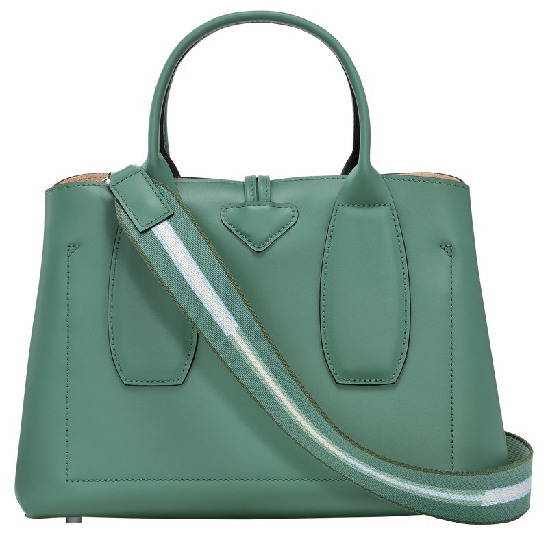 Longchamp Le Roseau M Handbag - Leather Sage | 5409-FBOZP