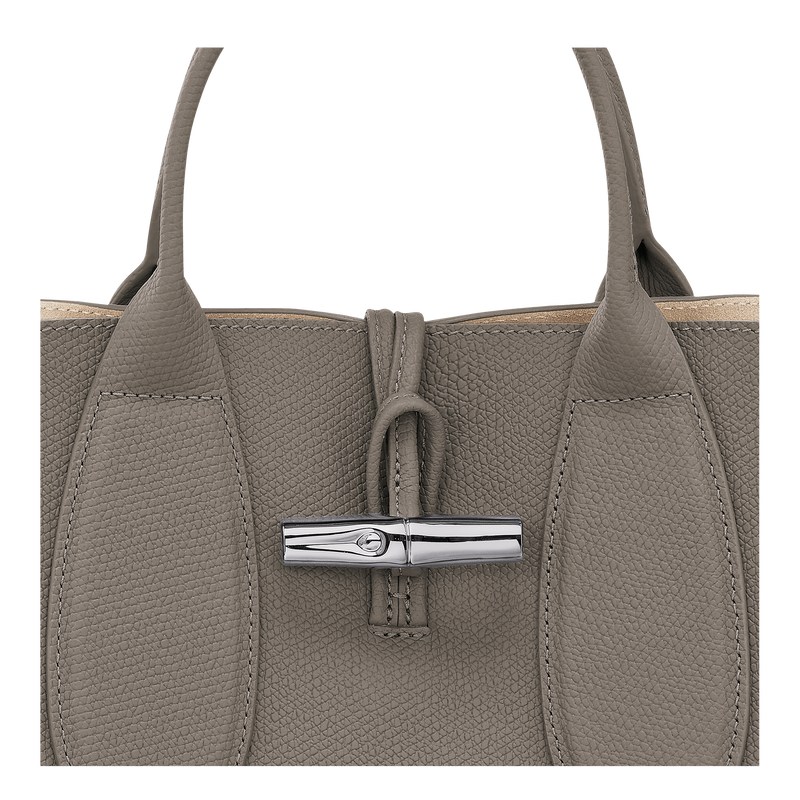 Longchamp Le Roseau M Handbag - Leather Turtledove | 5749-GQLVS