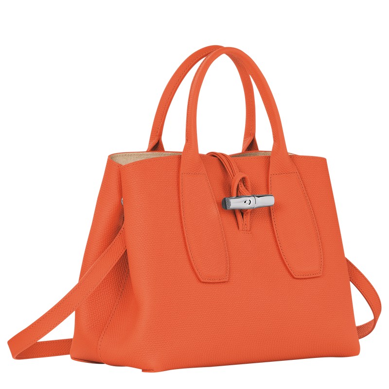 Longchamp Le Roseau M Handbag - Leather Turuncu | 2850-CKRGD