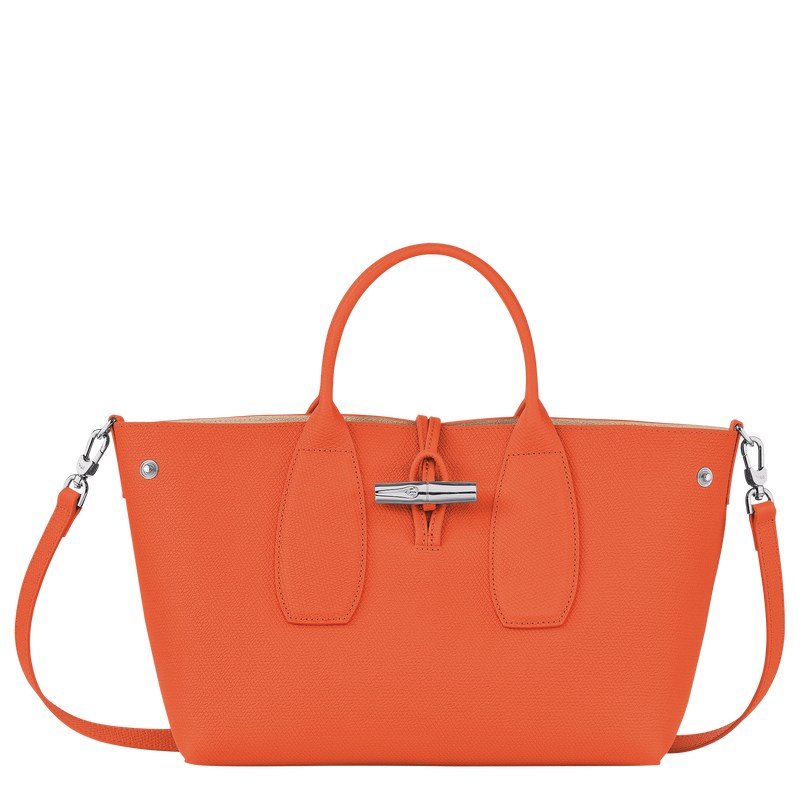 Longchamp Le Roseau M Handbag - Leather Turuncu | 2850-CKRGD