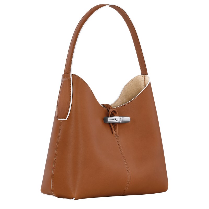 Longchamp Le Roseau M Hobo bag - Leather Cognac | 7285-MWOZN