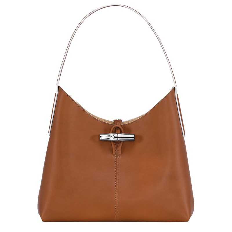 Longchamp Le Roseau M Hobo bag - Leather Cognac | 7285-MWOZN