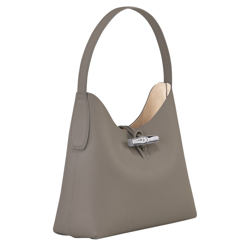 Longchamp Le Roseau M Hobo bag - Leather Turtledove | 0567-IZLBX