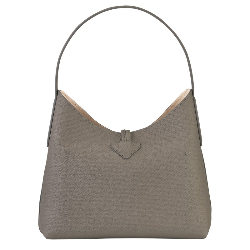 Longchamp Le Roseau M Hobo bag - Leather Turtledove | 0567-IZLBX