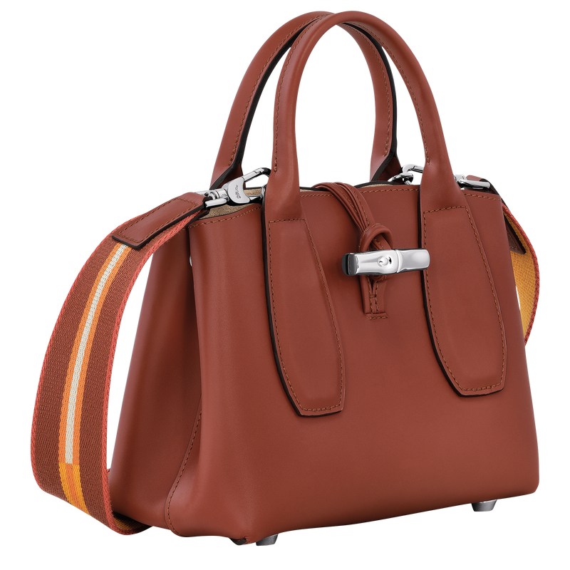 Longchamp Le Roseau S Handbag - Leather Mahogany | 6459-BWSTK