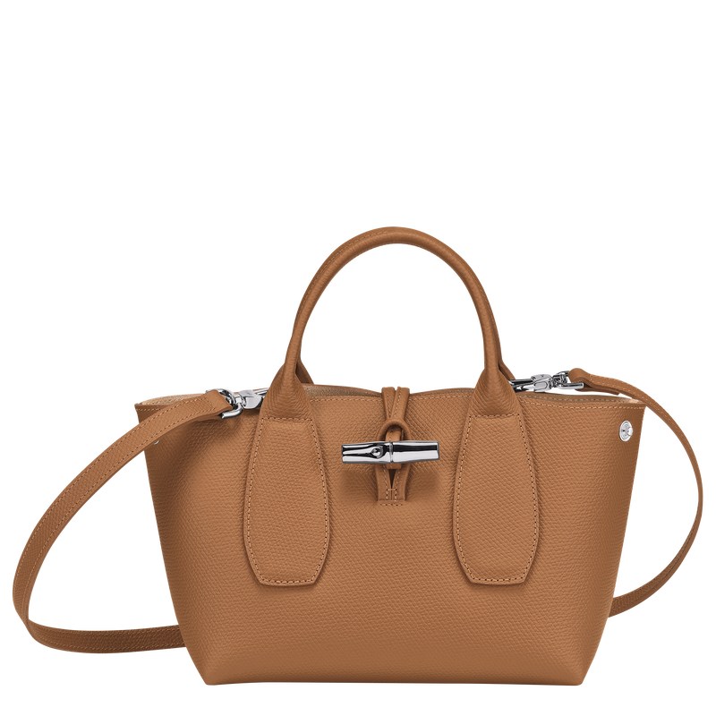 Longchamp Le Roseau S Handbag - Leather Natural | 0932-MJEQP