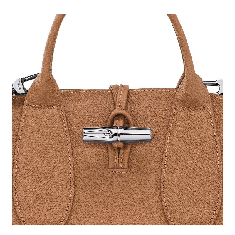 Longchamp Le Roseau S Handbag - Leather Natural | 0932-MJEQP