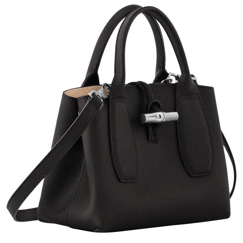 Longchamp Le Roseau S Handbag - Leather Siyah | 3508-HNCEU