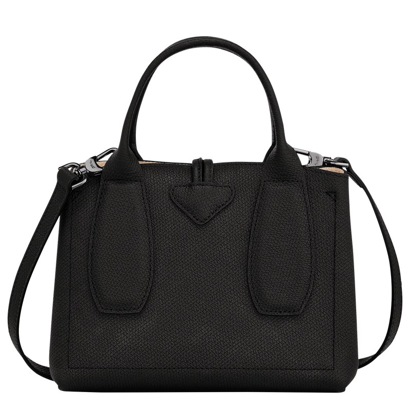 Longchamp Le Roseau S Handbag - Leather Siyah | 3508-HNCEU