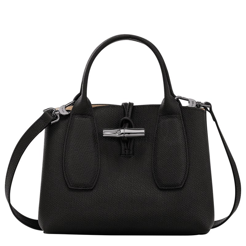 Longchamp Le Roseau S Handbag - Leather Siyah | 3508-HNCEU