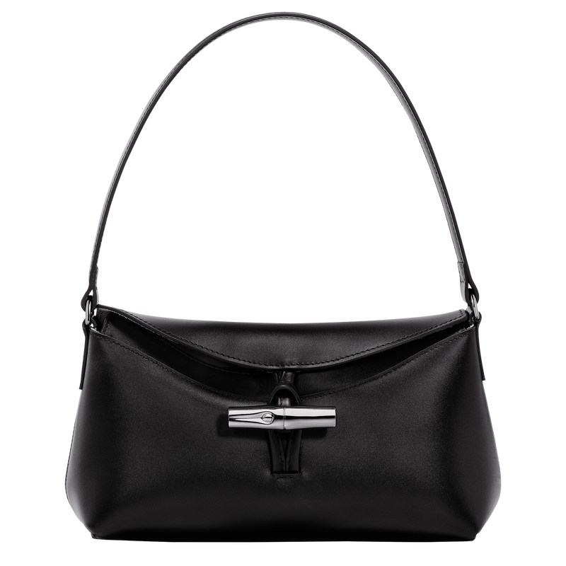 Longchamp Le Roseau S Hobo bag - Leather Siyah | 3078-KTZIP