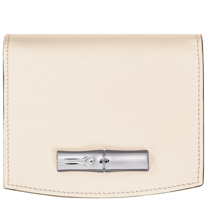 Longchamp Le Roseau Wallet - Leather Ecru | 9016-ATZQE