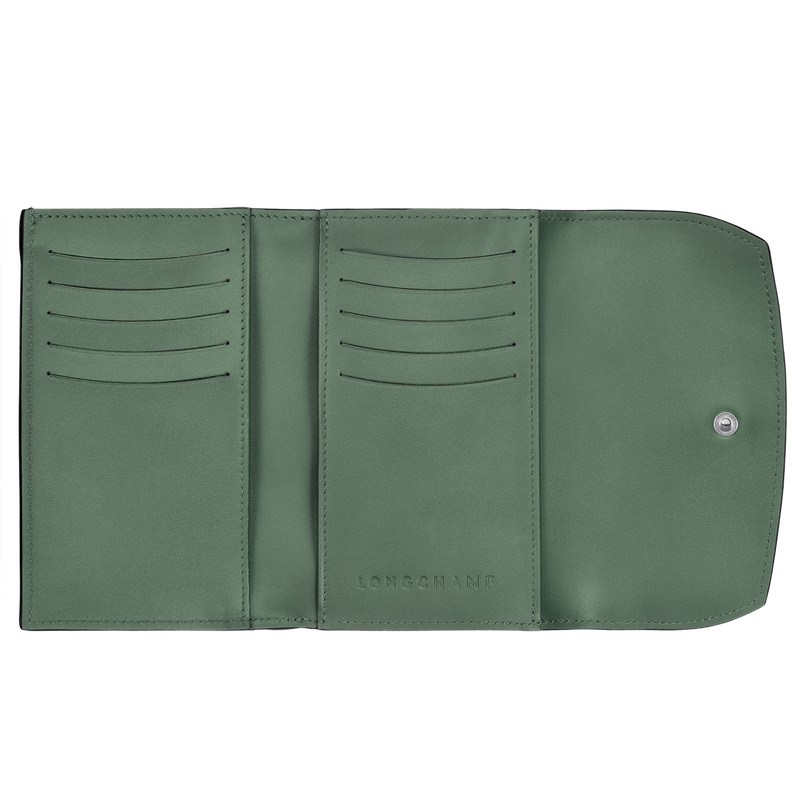 Longchamp Le Roseau Wallet - Leather Sage | 0861-QPJYO