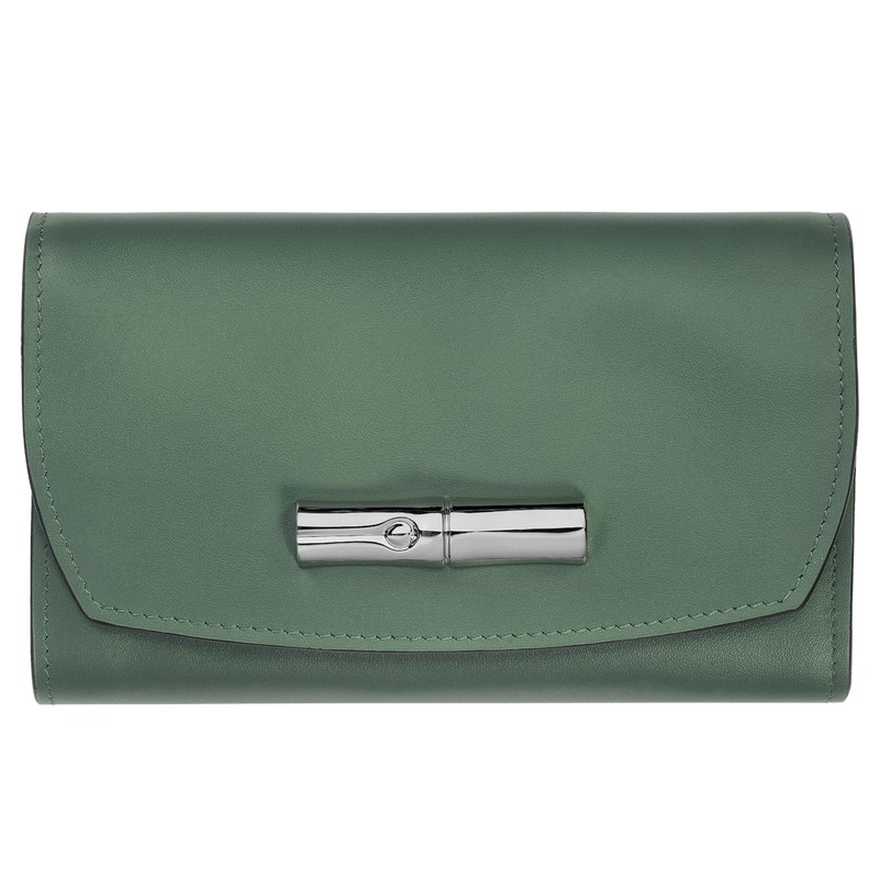 Longchamp Le Roseau Wallet - Leather Sage | 0861-QPJYO